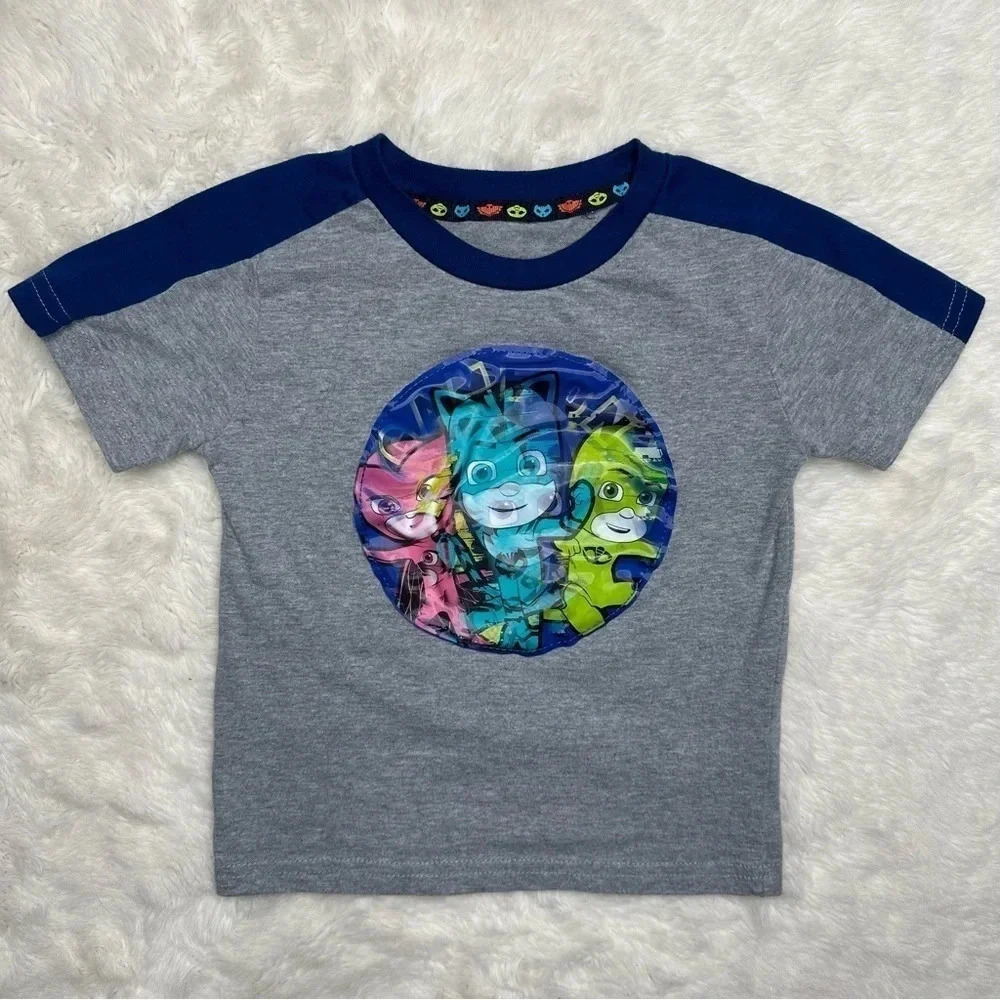 Children’s Apparel  Network PJ Masks T-Shirt Changing Graphic Grey & Blue Sz 5T